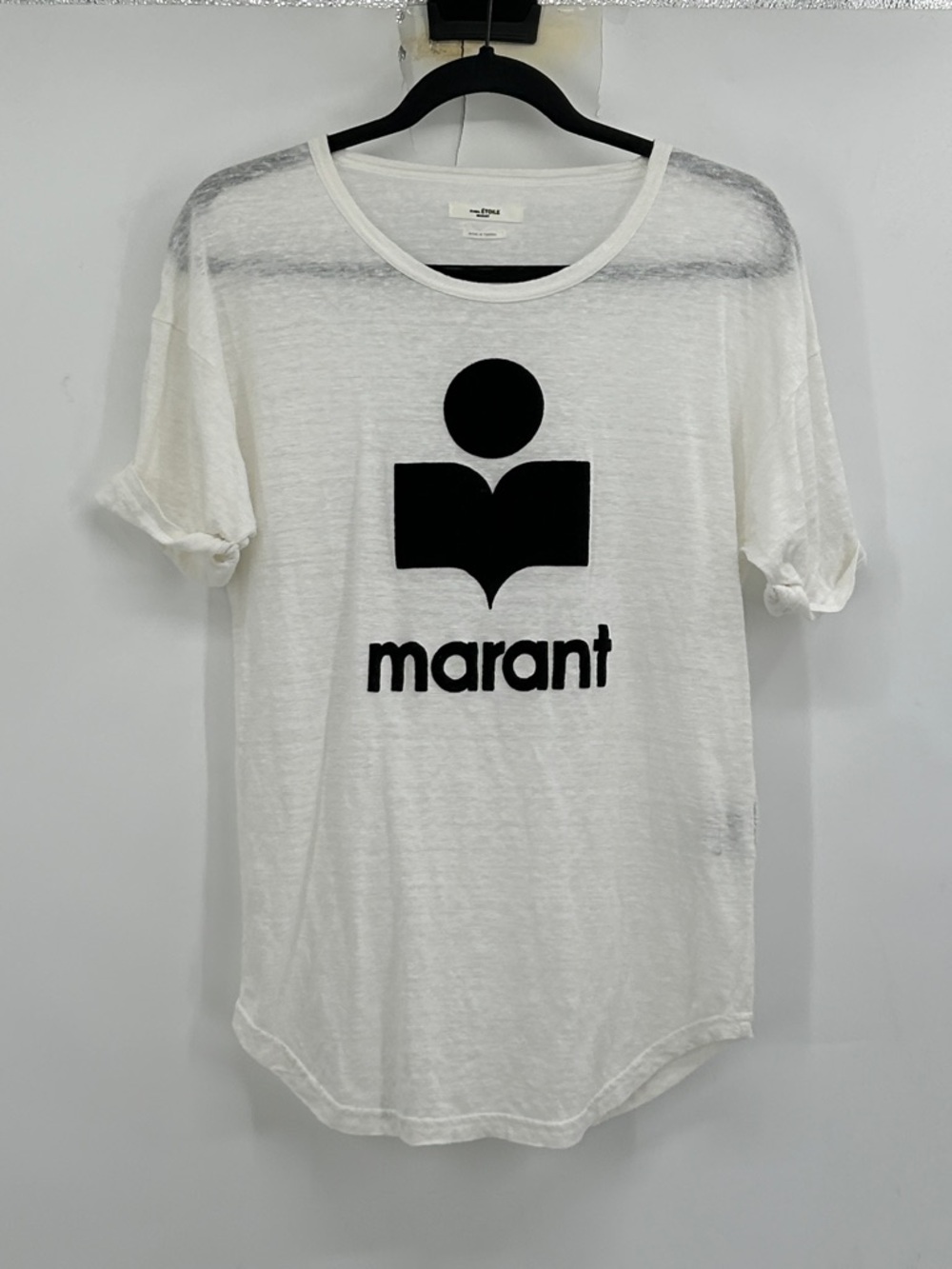 Isabel Marant White Tee with Black Logo - Picture 2 of 7